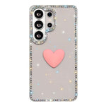 Custodia IMD Love Heart con strass per Samsung Galaxy S24 Ultra e S24+ 5G