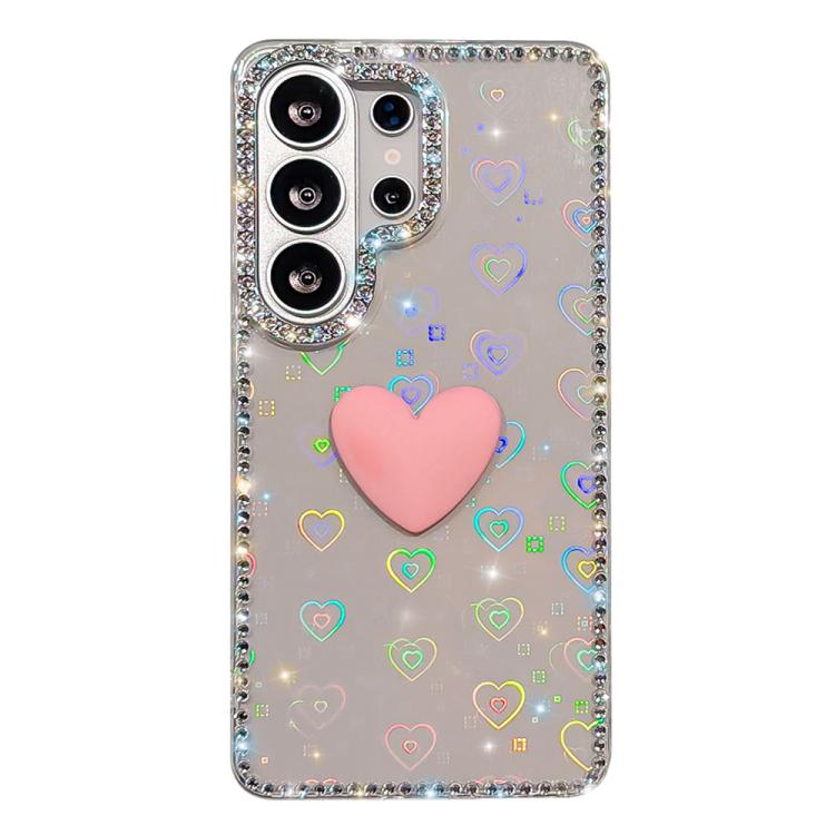 Custodia IMD Love Heart con strass per Samsung Galaxy S24 Ultra e S24+ 5G