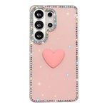 Custodia IMD Love Heart con strass per Samsung Galaxy S24 e S23 Ultra 5G e S23