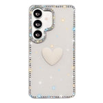 Custodia IMD Love Heart con strass per Samsung Galaxy A35 e A25 5G