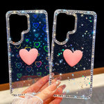 Custodia IMD Love Heart con strass per Samsung Galaxy A57 e A37 5G