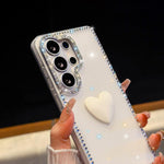 Custodia IMD Love Heart con strass per Samsung Galaxy A17 e A56 5G