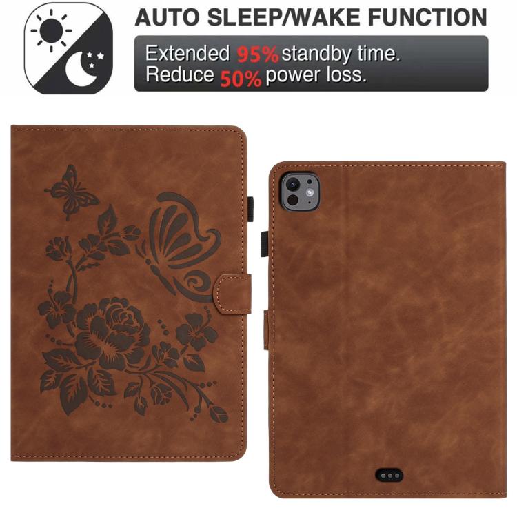 Custodia tablet in pelle con stampa rilievo Farfalla