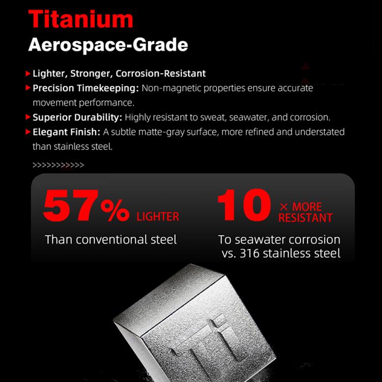 Orologio subacqueo North Edge Triton-Ti in titanio solare