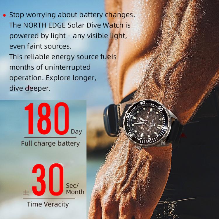 Orologio subacqueo North Edge Triton-Ti in titanio solare