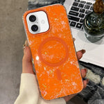Custodia magnetica per telefono con texture a conchiglia placcata in oro., For iPhone 16, For iPhone 15 Pro Max, For iPhone 15 Pro, For iPhone 15