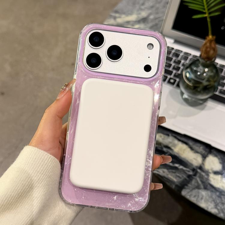 Custodia magnetica per telefono con texture a conchiglia placcata in oro., For iPhone 16, For iPhone 15 Pro Max, For iPhone 15 Pro, For iPhone 15