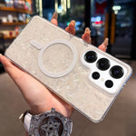 Custodia magnetica con texture a conchiglia placcata in oro per Samsung Galaxy