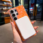 Custodia magnetica con texture a conchiglia placcata in oro per Samsung Galaxy
