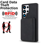 Portafoglio magnetico staccabile in similpelle con protezione RFID per Samsung