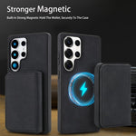 Portafoglio magnetico staccabile in similpelle con protezione RFID per Samsung
