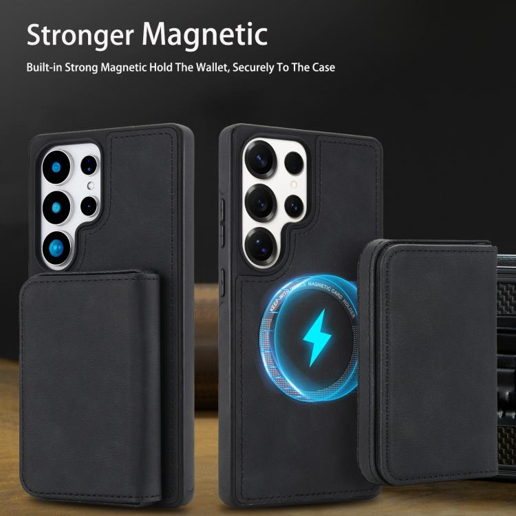 Portafoglio magnetico staccabile in similpelle con protezione RFID per Samsung