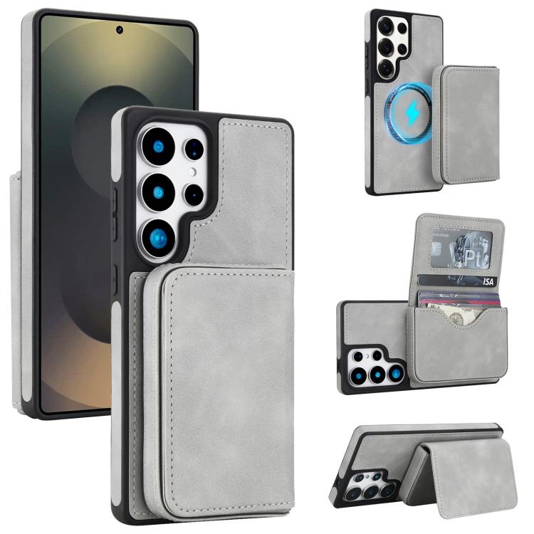 Portafoglio magnetico staccabile in similpelle con protezione RFID per Samsung
