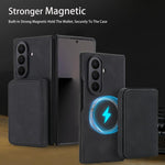 Portafoglio magnetico staccabile in similpelle con protezione RFID per Samsung