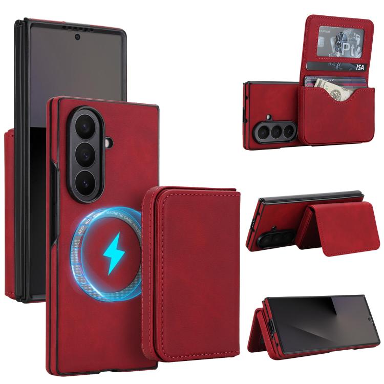 Portafoglio magnetico staccabile in similpelle con protezione RFID per Samsung