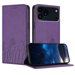 Custodia magnetica per telefono in ecopelle con motivo tulipani e farfalle., For iPhone 17e / 16e, For iPhone 17 Pro Max