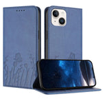 Custodia magnetica per telefono in ecopelle con motivo tulipani e farfalle., For iPhone 15, For iPhone 14 Plus