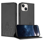 Custodia magnetica per telefono in ecopelle con motivo tulipani e farfalle., For iPhone 15, For iPhone 14 Plus