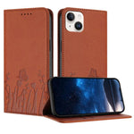 Custodia magnetica per telefono in ecopelle con motivo tulipani e farfalle., For iPhone 15, For iPhone 14 Plus