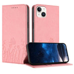 Custodia magnetica per telefono in ecopelle con motivo tulipani e farfalle., For iPhone 15, For iPhone 14 Plus
