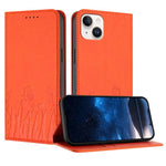 Custodia magnetica per telefono in ecopelle con motivo tulipani e farfalle., For iPhone 15, For iPhone 14 Plus