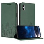 Custodia magnetica per telefono in ecopelle con motivo tulipani e farfalle., For iPhone X / XS, For iPhone XS Max