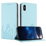 Custodia magnetica per telefono in ecopelle con motivo tulipani e farfalle., For iPhone X / XS, For iPhone XS Max