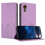 Custodia magnetica in ecopelle con motivo tulipani e farfalle per Samsung Galaxy
