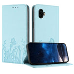 Custodia magnetica in ecopelle con motivo tulipani e farfalle per Samsung Galaxy