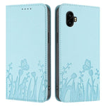 Custodia magnetica in ecopelle con motivo tulipani e farfalle per Samsung Galaxy