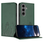 Custodia magnetica in ecopelle con motivo tulipani per Samsung Galaxy S24+ e S24