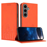 Custodia magnetica in ecopelle con motivo tulipani per Samsung Galaxy S24+ e S24