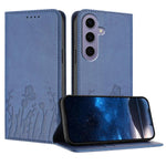 Custodia magnetica in ecopelle con motivo tulipani per Samsung Galaxy S24+ e S24