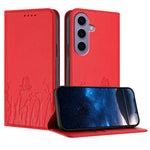 Custodia magnetica in ecopelle con motivo tulipani per Samsung Galaxy S24+ e S24