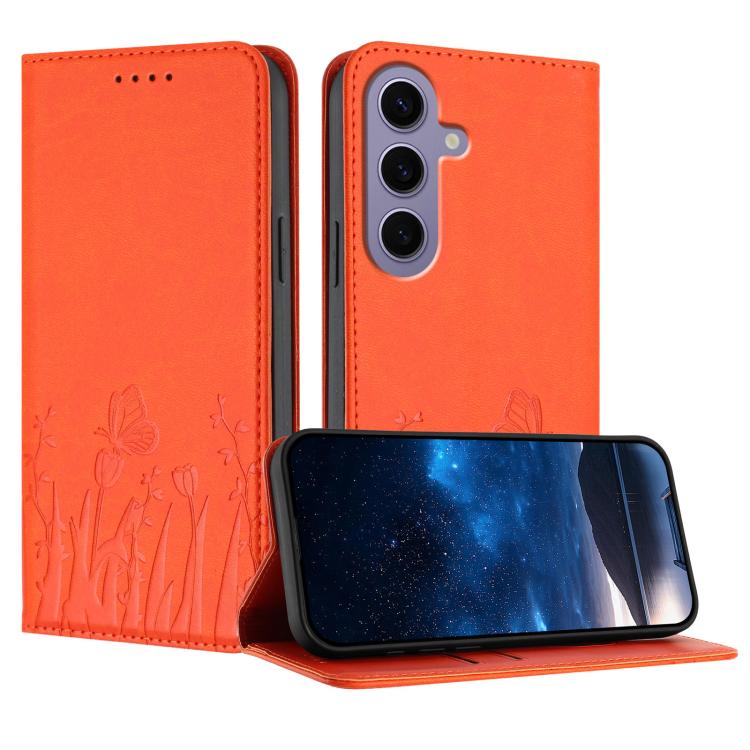 Custodia magnetica in ecopelle con motivo tulipani per Samsung Galaxy S24+ e S24