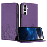 Custodia magnetica in ecopelle con motivo tulipani per Samsung Galaxy A05s e A15