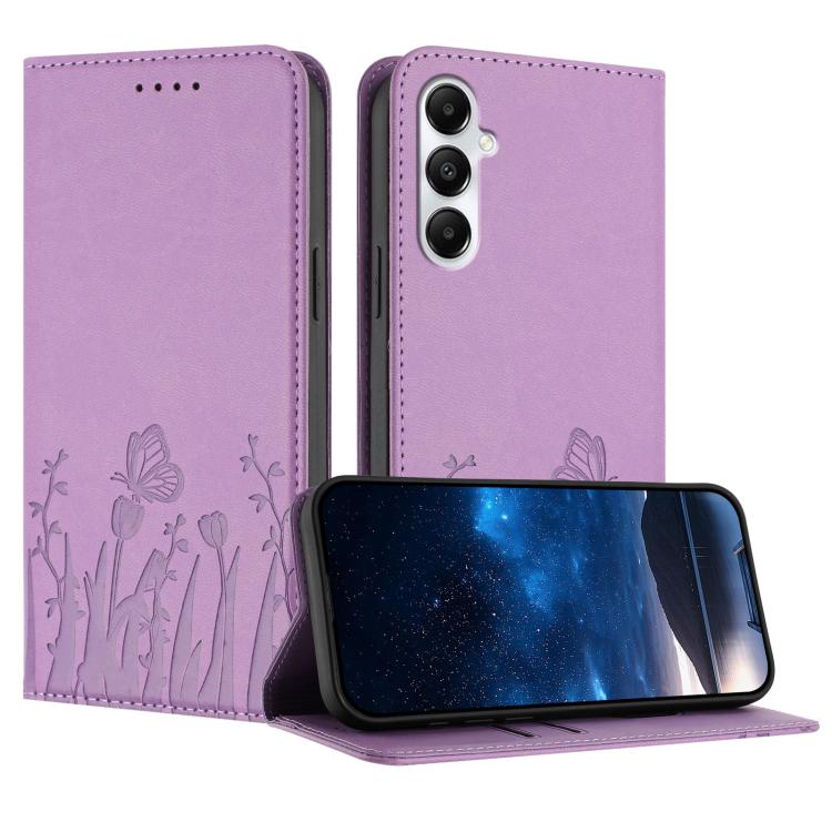 Custodia magnetica in ecopelle con motivo tulipani per Samsung Galaxy A05s e A15