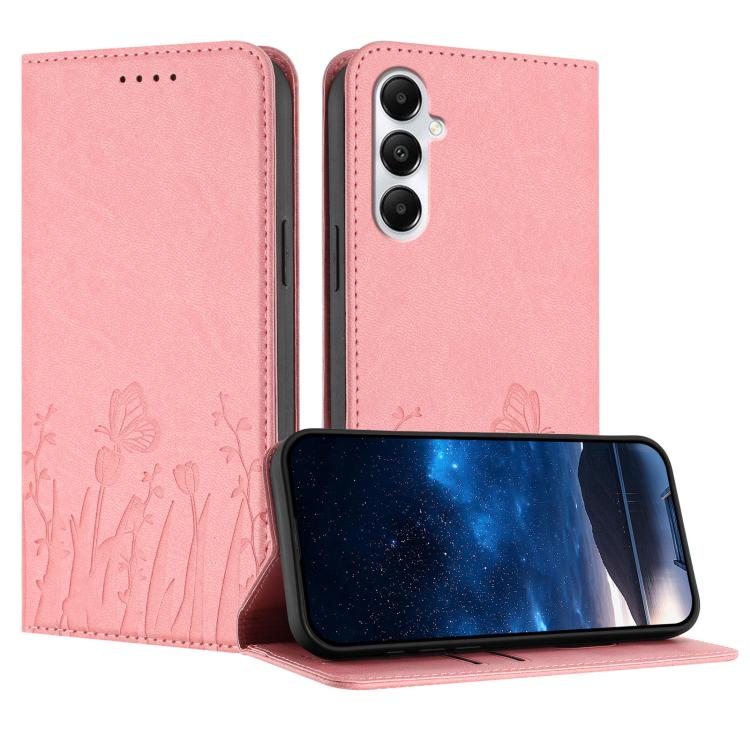 Custodia magnetica in ecopelle con motivo tulipani per Samsung Galaxy A05s e A15