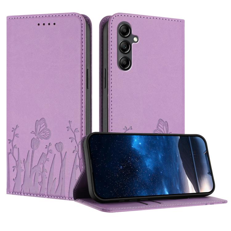 Custodia magnetica in ecopelle con motivo tulipani per Samsung Galaxy A05s e A15
