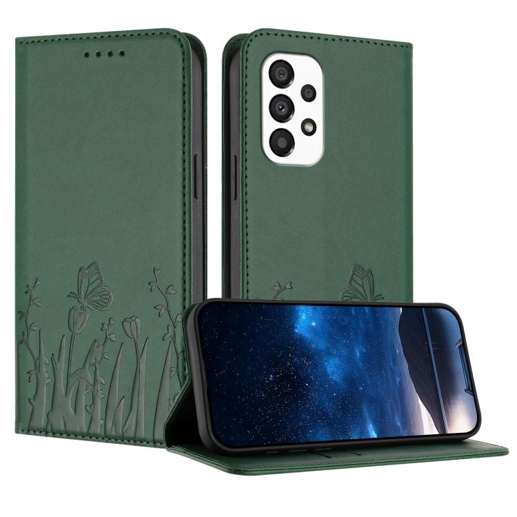 Custodia magnetica in ecopelle con motivo tulipani per Samsung Galaxy A33 5G