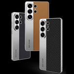 Custodia in pelle placcata opaca a copertura totale per Samsung Galaxy S26, S25
