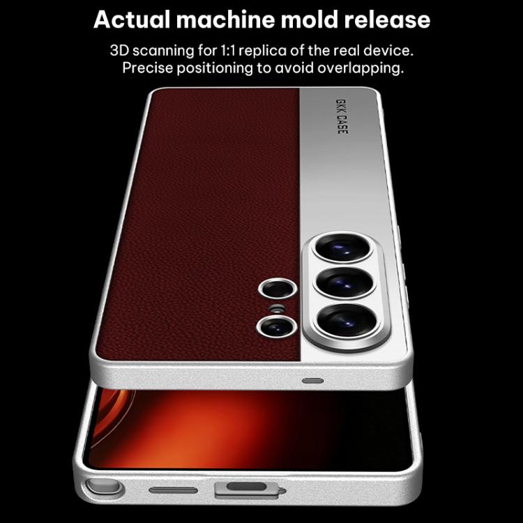 Custodia in pelle placcata opaca a copertura totale per Samsung Galaxy S26, S25