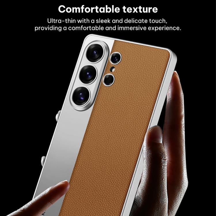 Custodia in pelle placcata opaca a copertura totale per Samsung Galaxy S26, S25