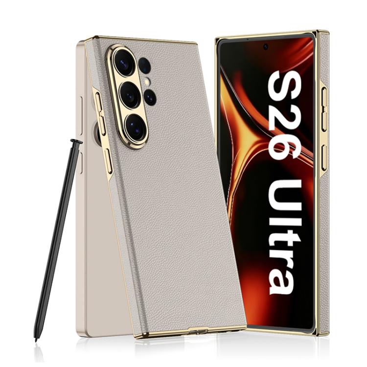 Custodia curva in pelle placcata per Samsung Galaxy S26 Ultra 5G senza penna