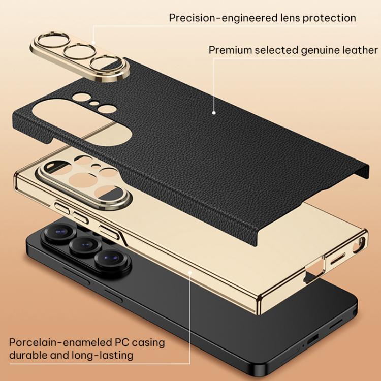 Custodia curva in pelle placcata per Samsung Galaxy S26 Ultra 5G senza penna