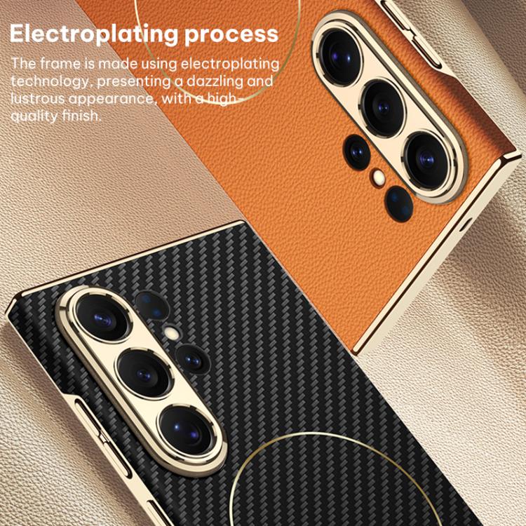Custodia in pelle placcata con chiusura magnetica per Samsung Galaxy S26 Ultra