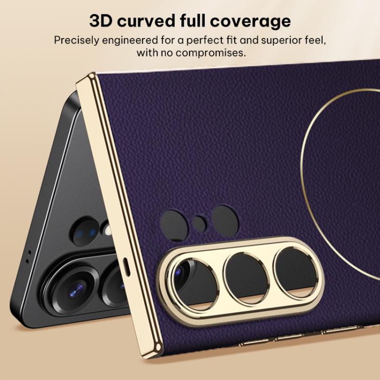 Custodia in pelle placcata con chiusura magnetica per Samsung Galaxy S26 Ultra