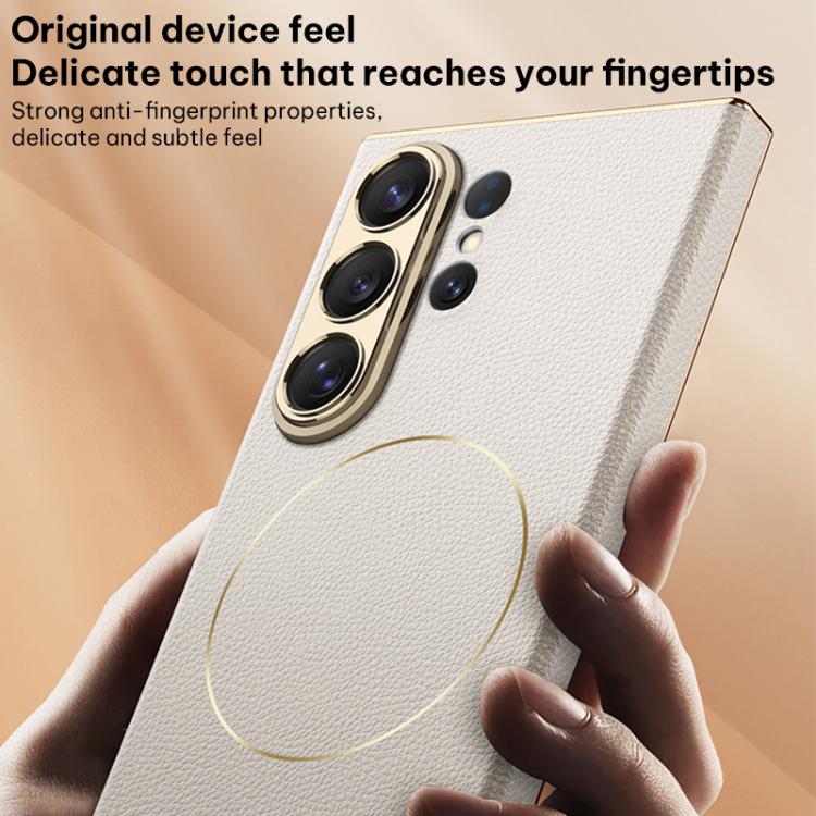 Custodia in pelle placcata con chiusura magnetica per Samsung Galaxy S26 Ultra