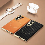 Custodia in pelle placcata con chiusura magnetica per Samsung Galaxy S26 Ultra