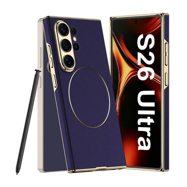 Custodia in pelle placcata con chiusura magnetica per Samsung Galaxy S26 Ultra